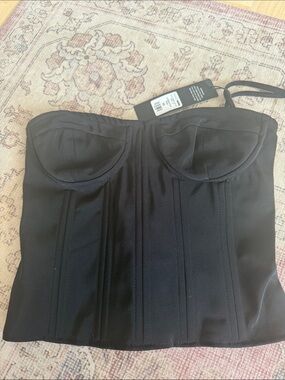 Fashion Nova Black Bustier Corset Top NWT